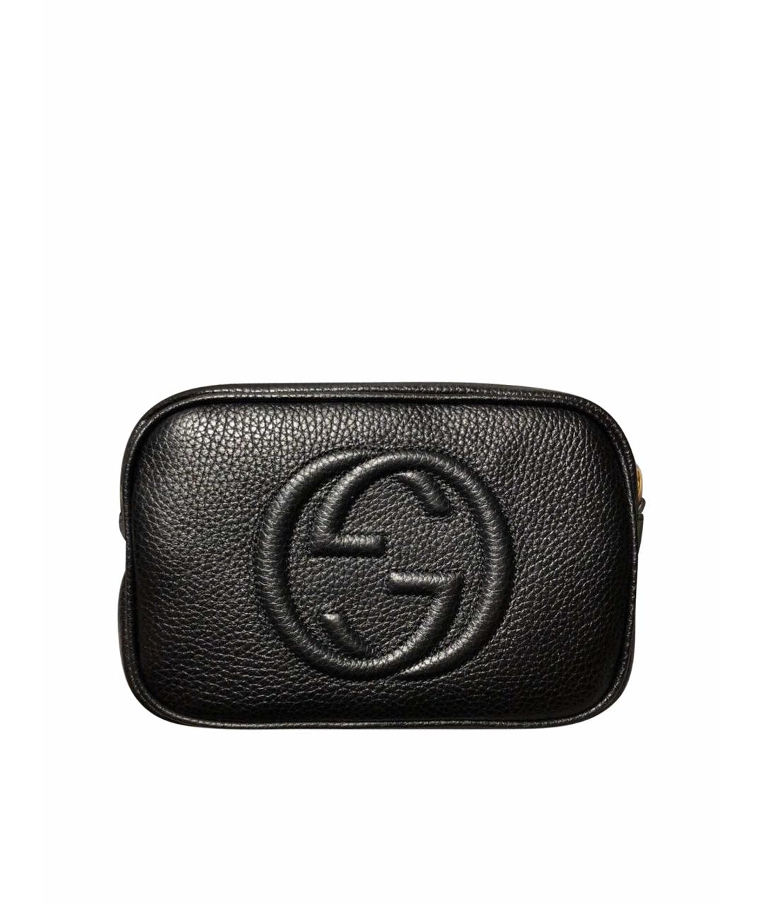 GUCCI Черная кожаная сумка тоут, фото 1