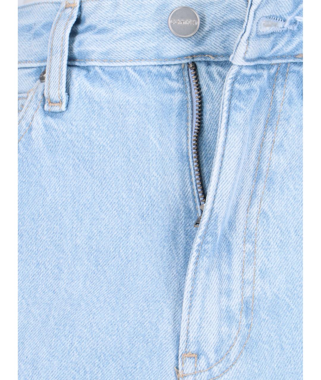 CALVIN KLEIN Голубые хлопковые прямые джинсы, фото 4