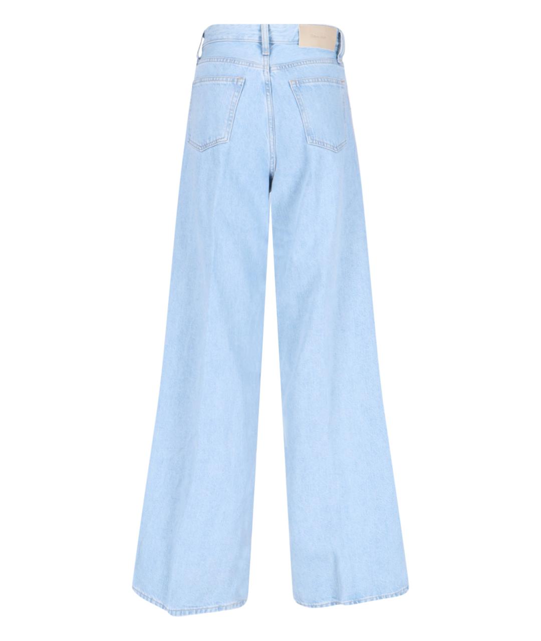 CALVIN KLEIN Голубые хлопковые прямые джинсы, фото 2