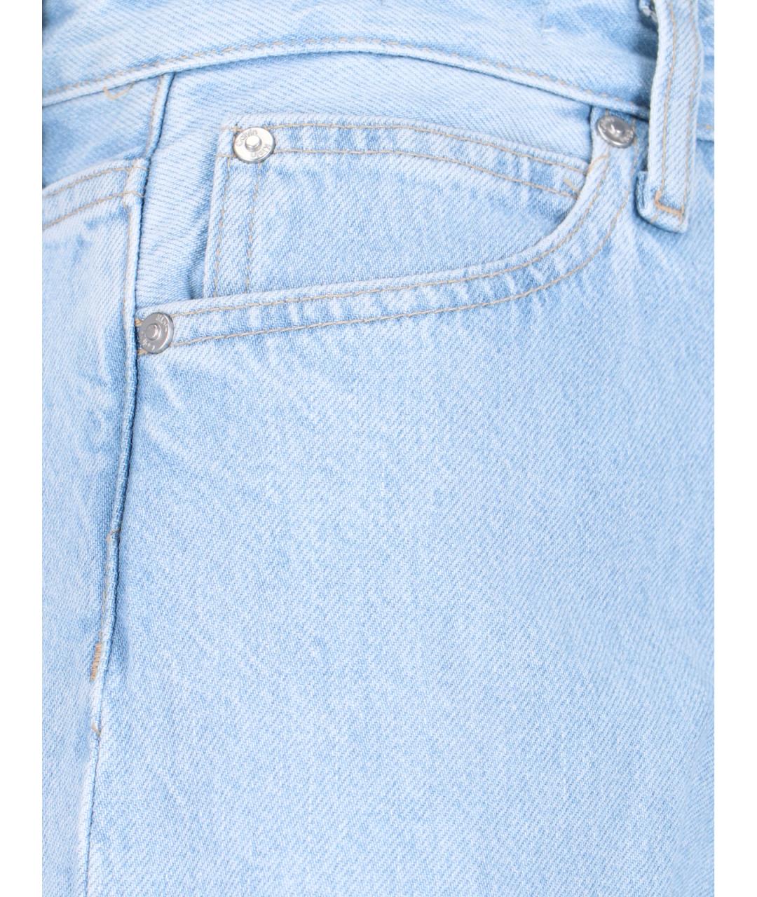CALVIN KLEIN Голубые хлопковые прямые джинсы, фото 5