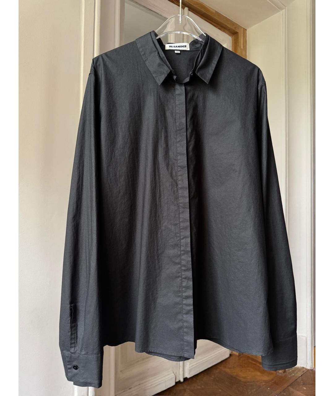 JIL SANDER Черная хлопковая рубашка, фото 5