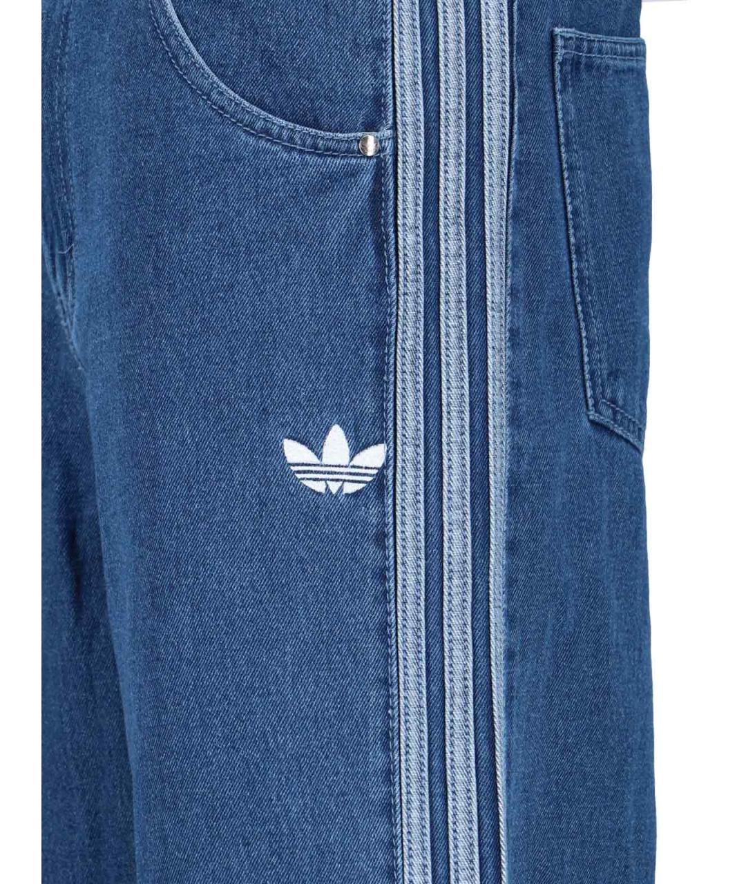 ADIDAS Синие хлопковые прямые джинсы, фото 4
