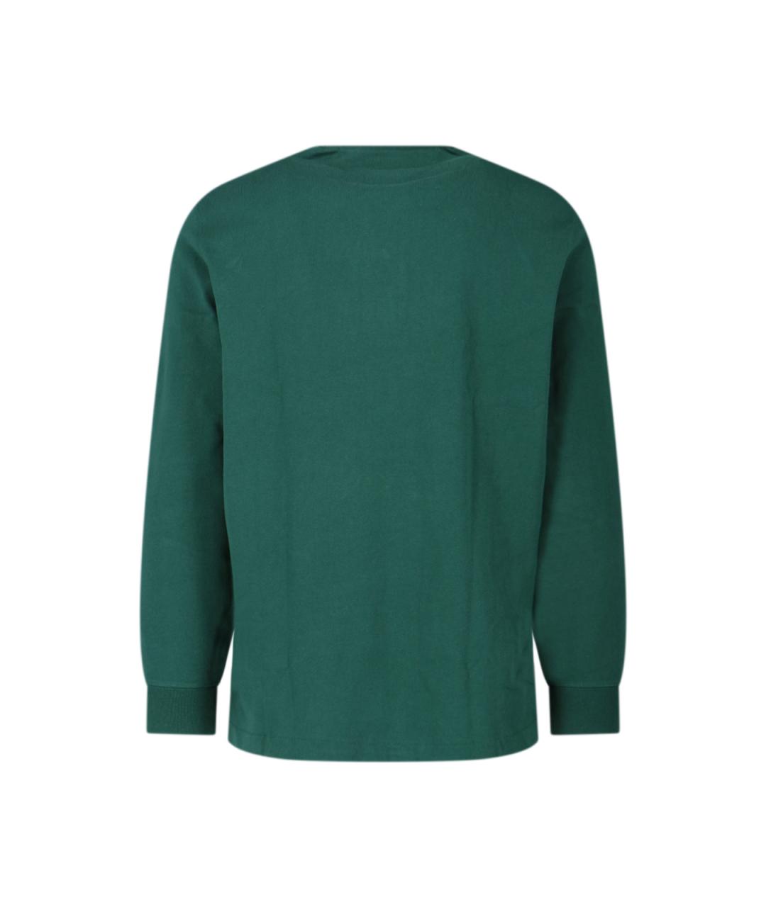 POLO RALPH LAUREN Зеленые хлопковое поло с длинным рукавом, фото 2