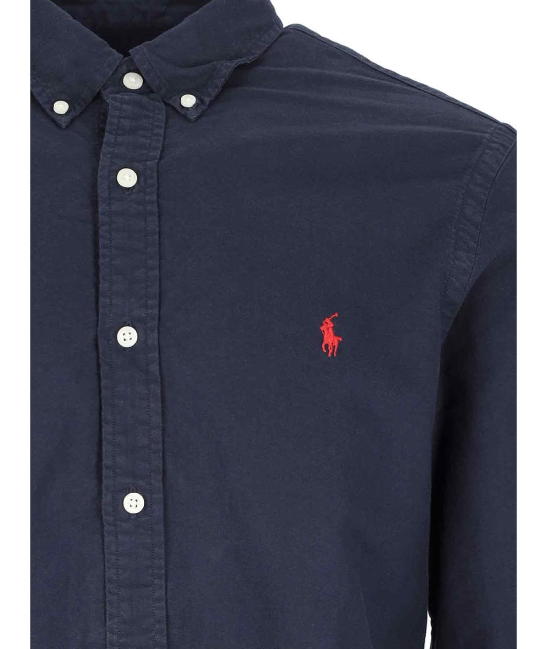 POLO RALPH LAUREN Темно-синяя хлопковая кэжуал рубашка, фото 3