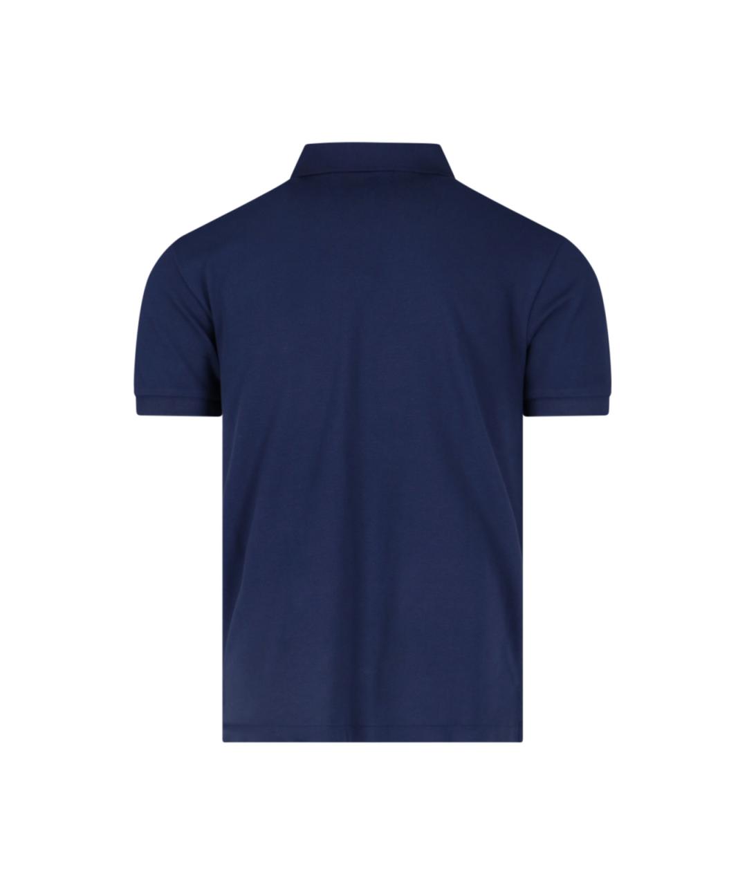 POLO RALPH LAUREN Темно-синее хлопковое поло с коротким рукавом, фото 2