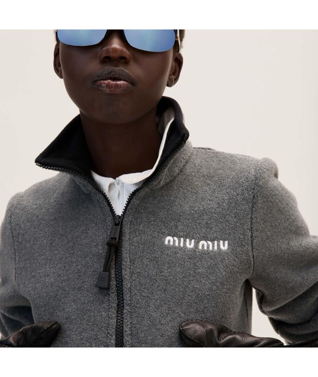 MIU MIU Антрацитовая хлопковая куртка, фото 2