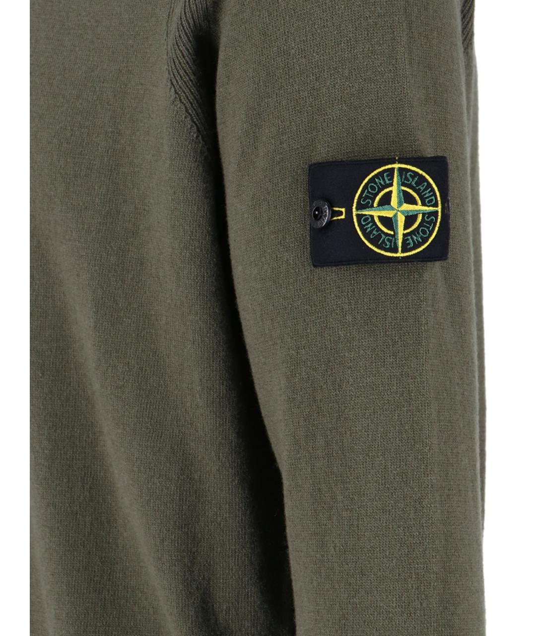 STONE ISLAND Зеленый шерстяной джемпер / свитер, фото 3