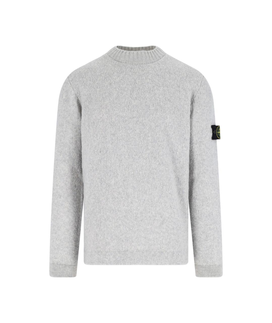 STONE ISLAND Серый шерстяной джемпер / свитер, фото 1