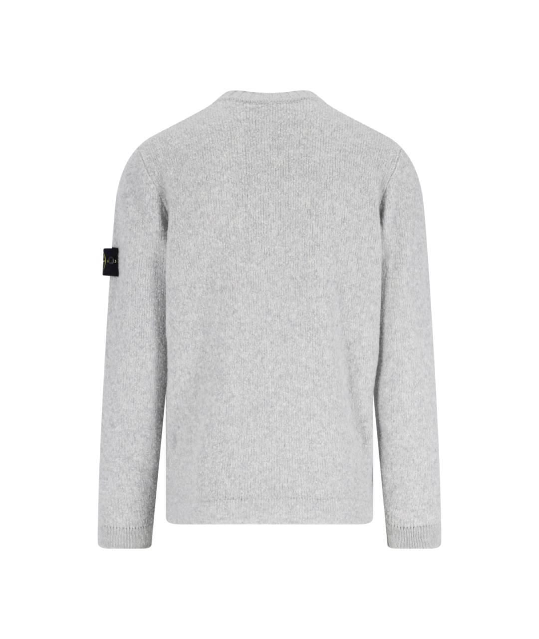 STONE ISLAND Серый шерстяной джемпер / свитер, фото 2