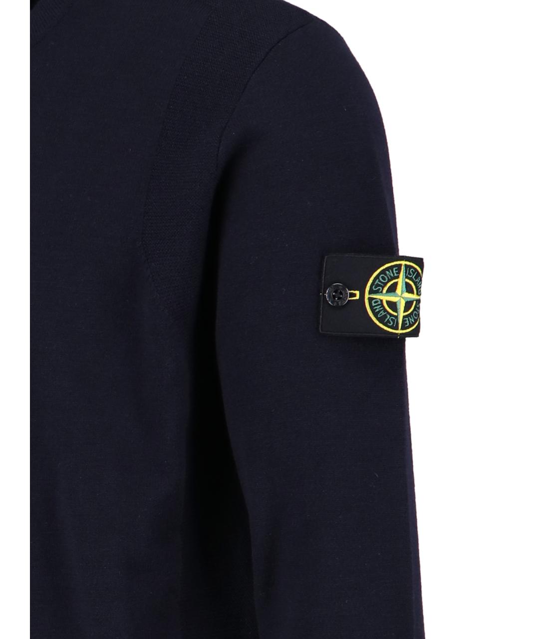 STONE ISLAND Темно-синий шерстяной джемпер / свитер, фото 3