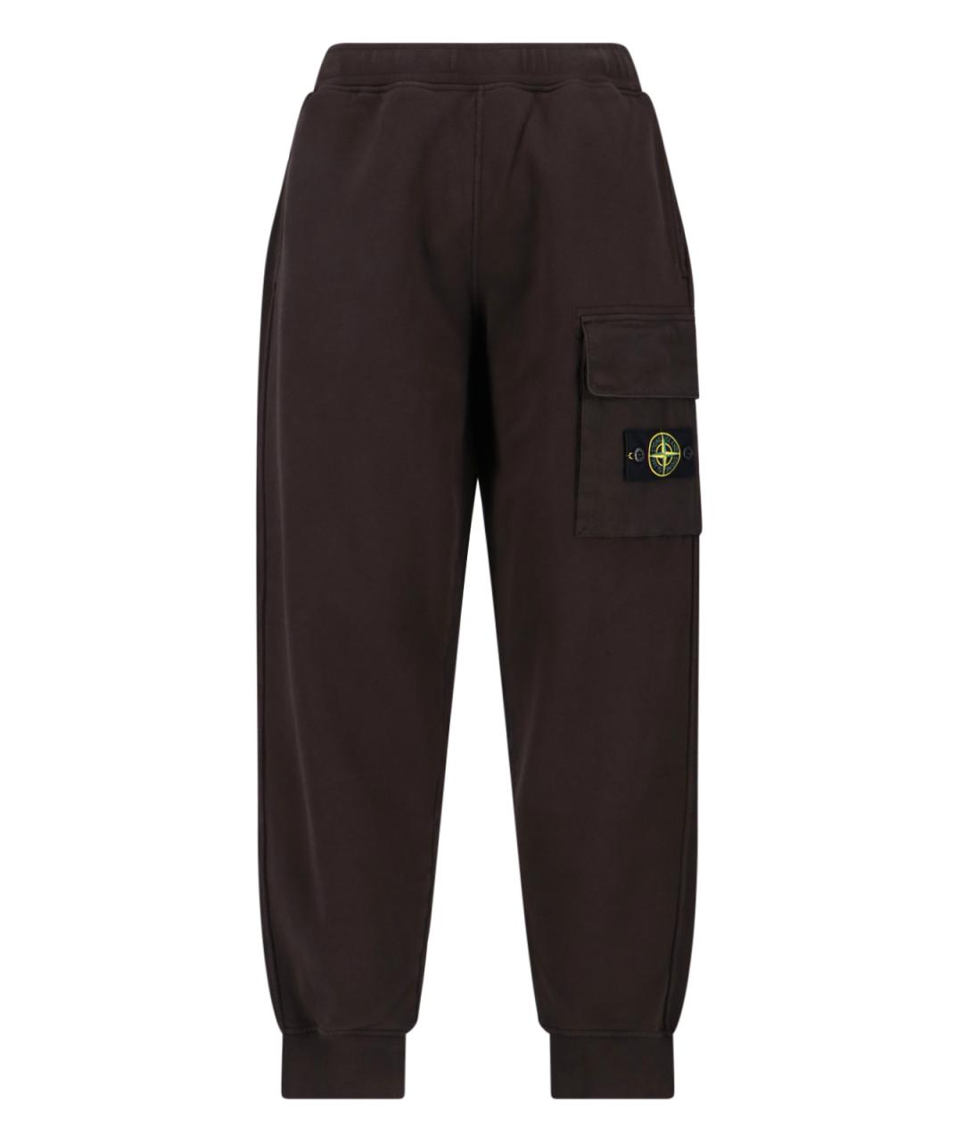 STONE ISLAND Коричневые хлопковые повседневные брюки, фото 1