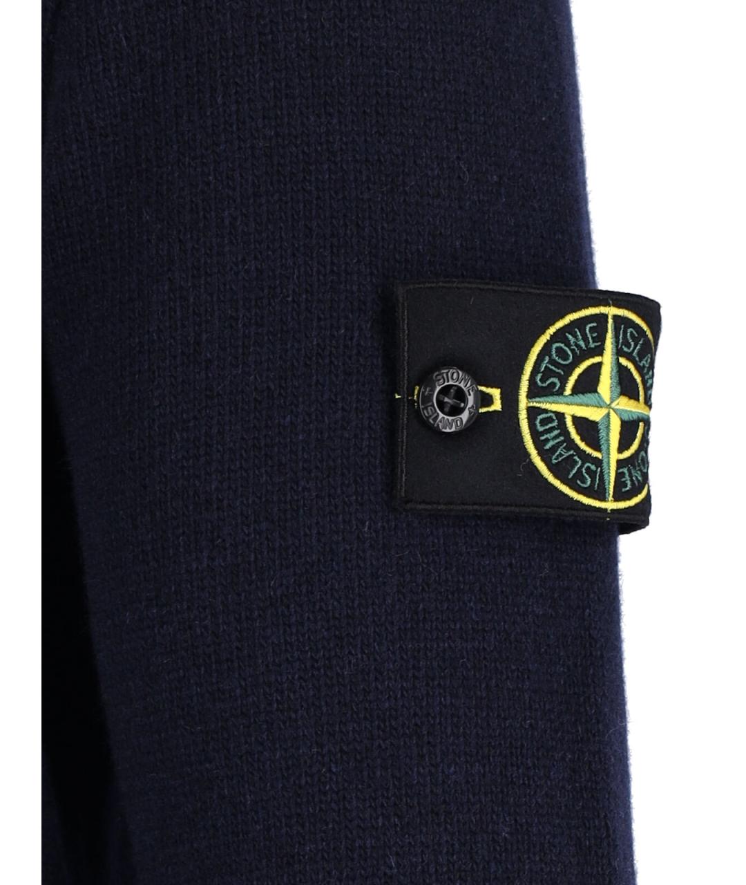STONE ISLAND Темно-синий шерстяной джемпер / свитер, фото 3