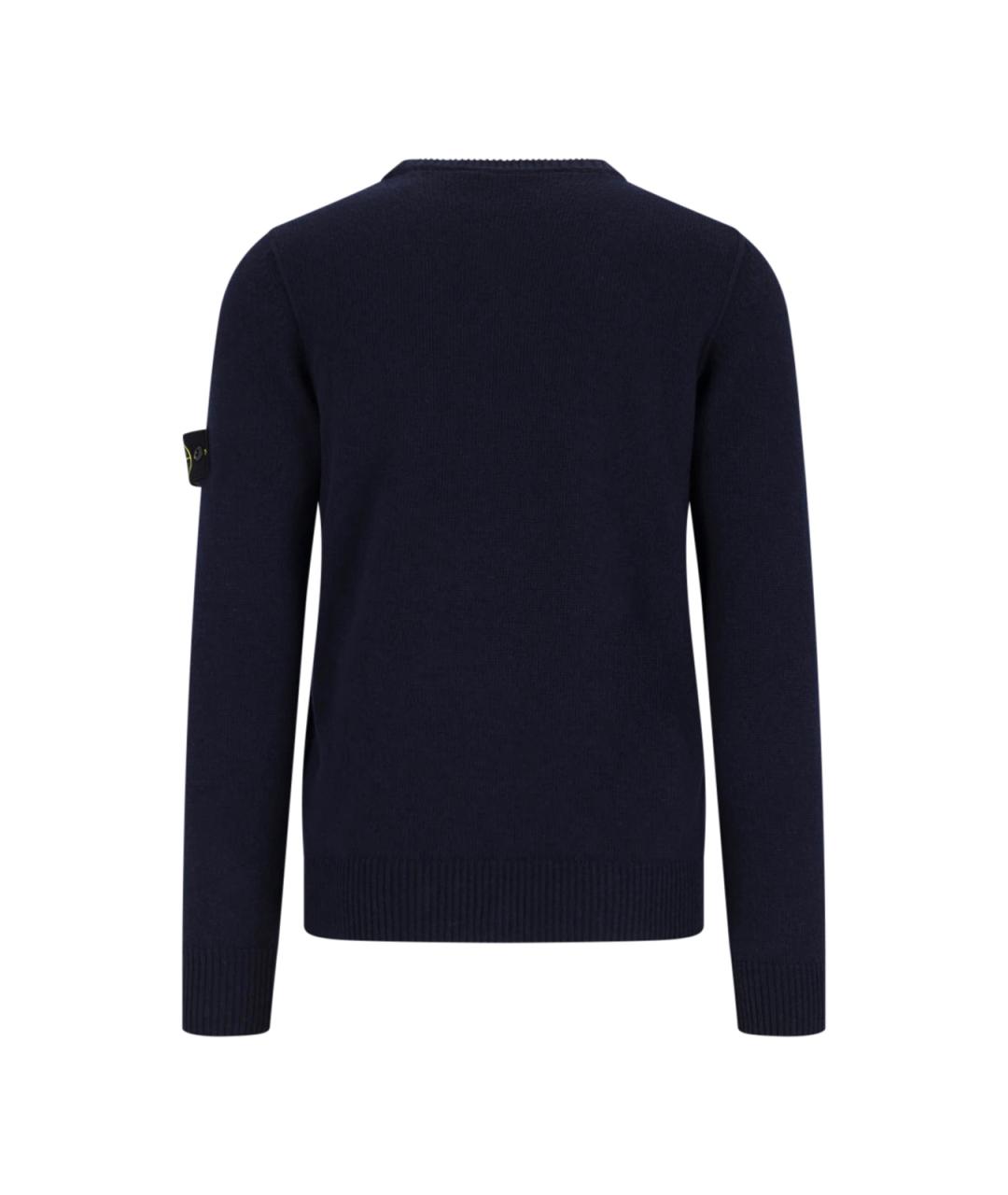 STONE ISLAND Темно-синий шерстяной джемпер / свитер, фото 2