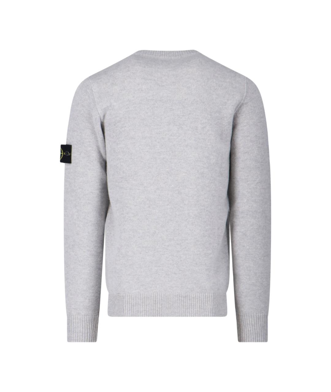STONE ISLAND Серый шерстяной джемпер / свитер, фото 2