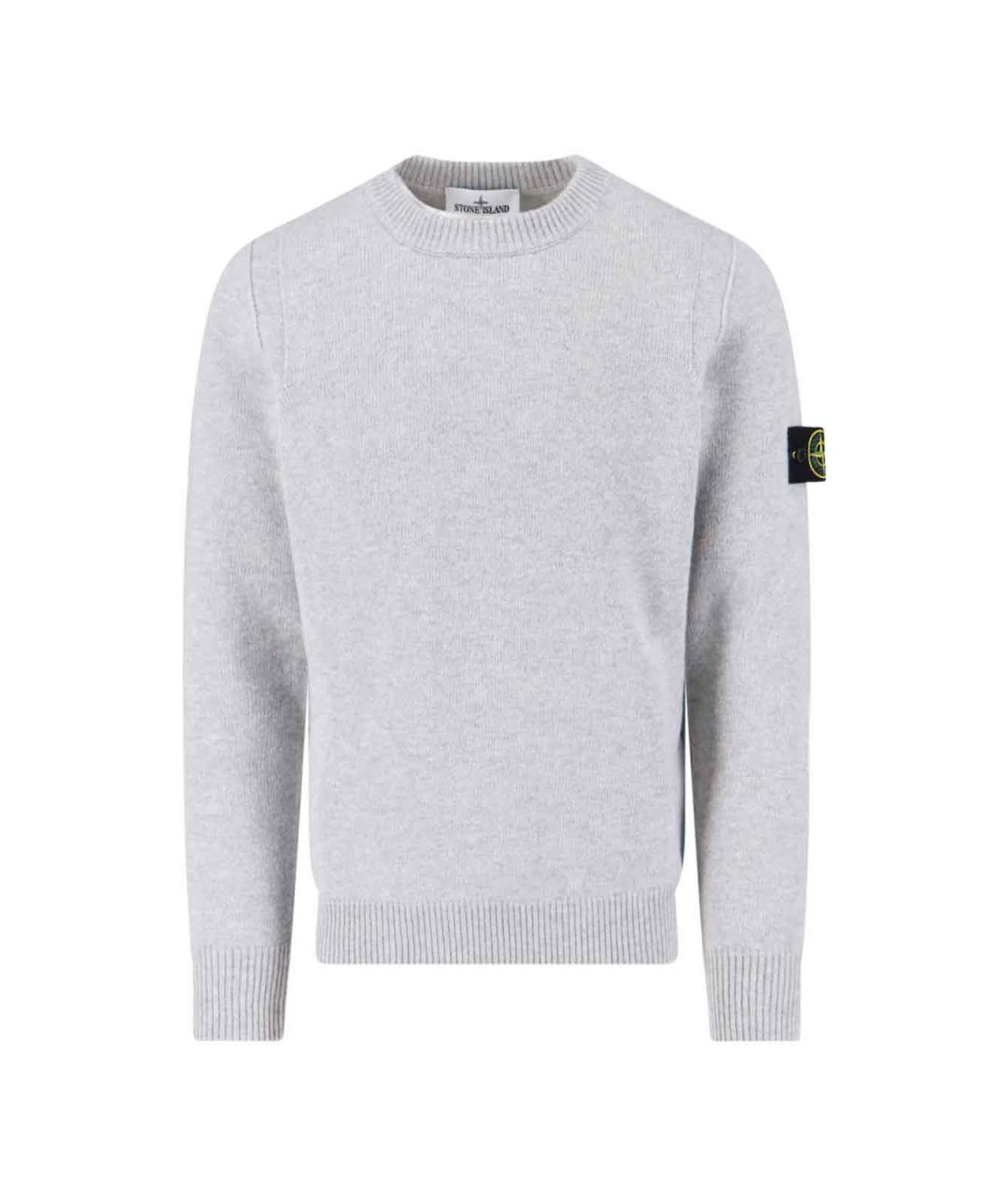 STONE ISLAND Серый шерстяной джемпер / свитер, фото 1
