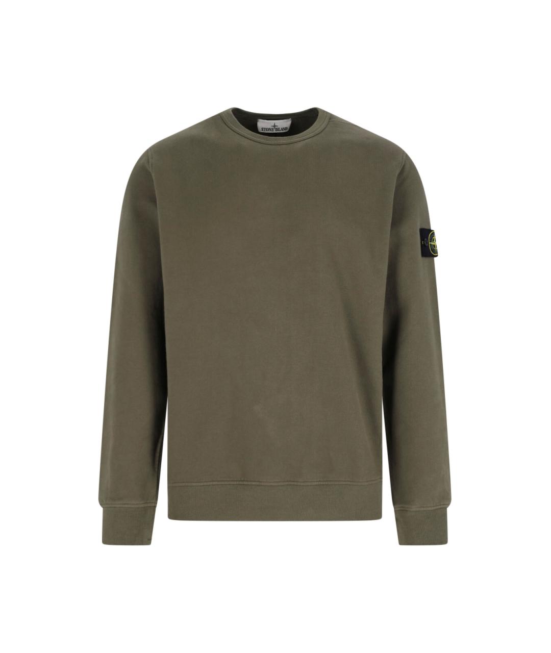 STONE ISLAND Зеленый хлопковый джемпер / свитер, фото 1