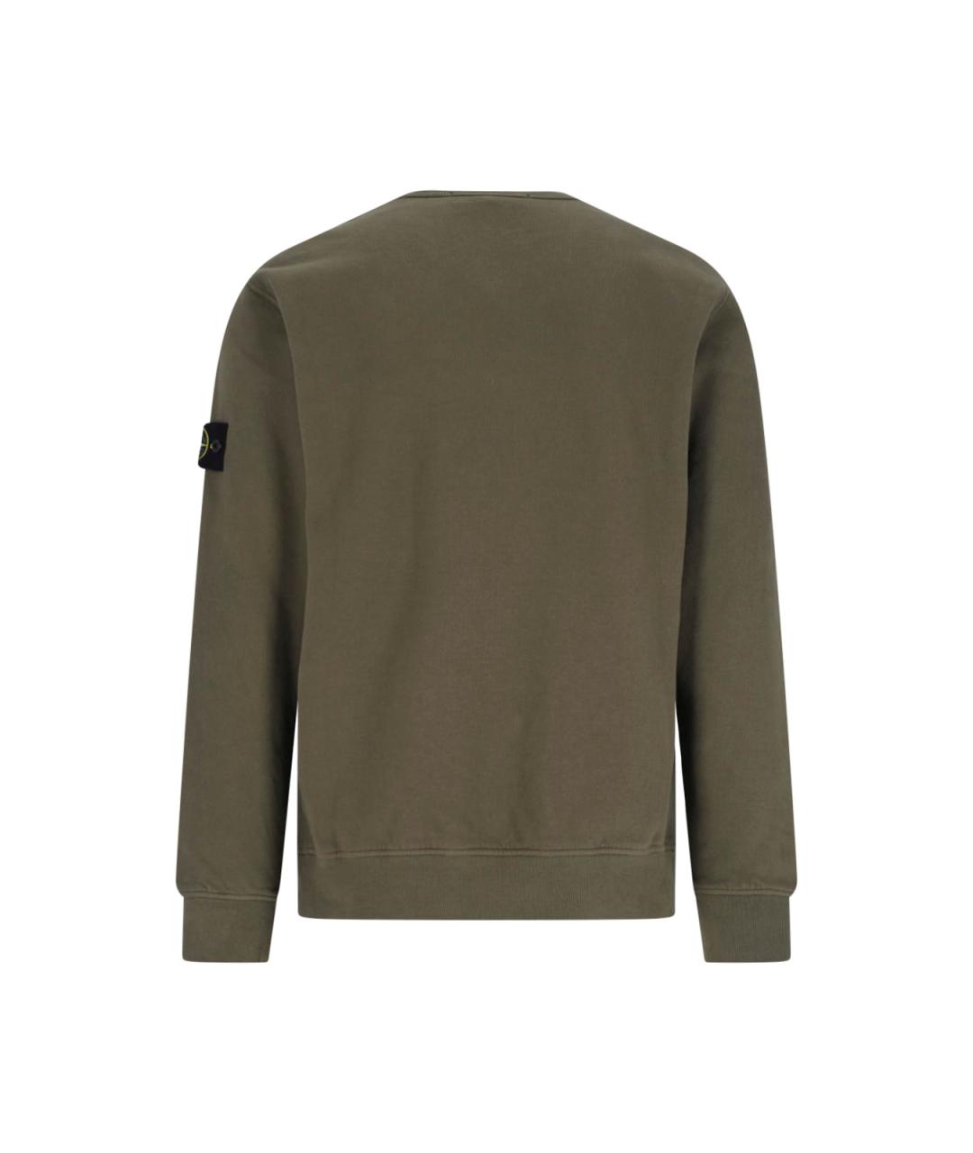 STONE ISLAND Зеленый хлопковый джемпер / свитер, фото 2