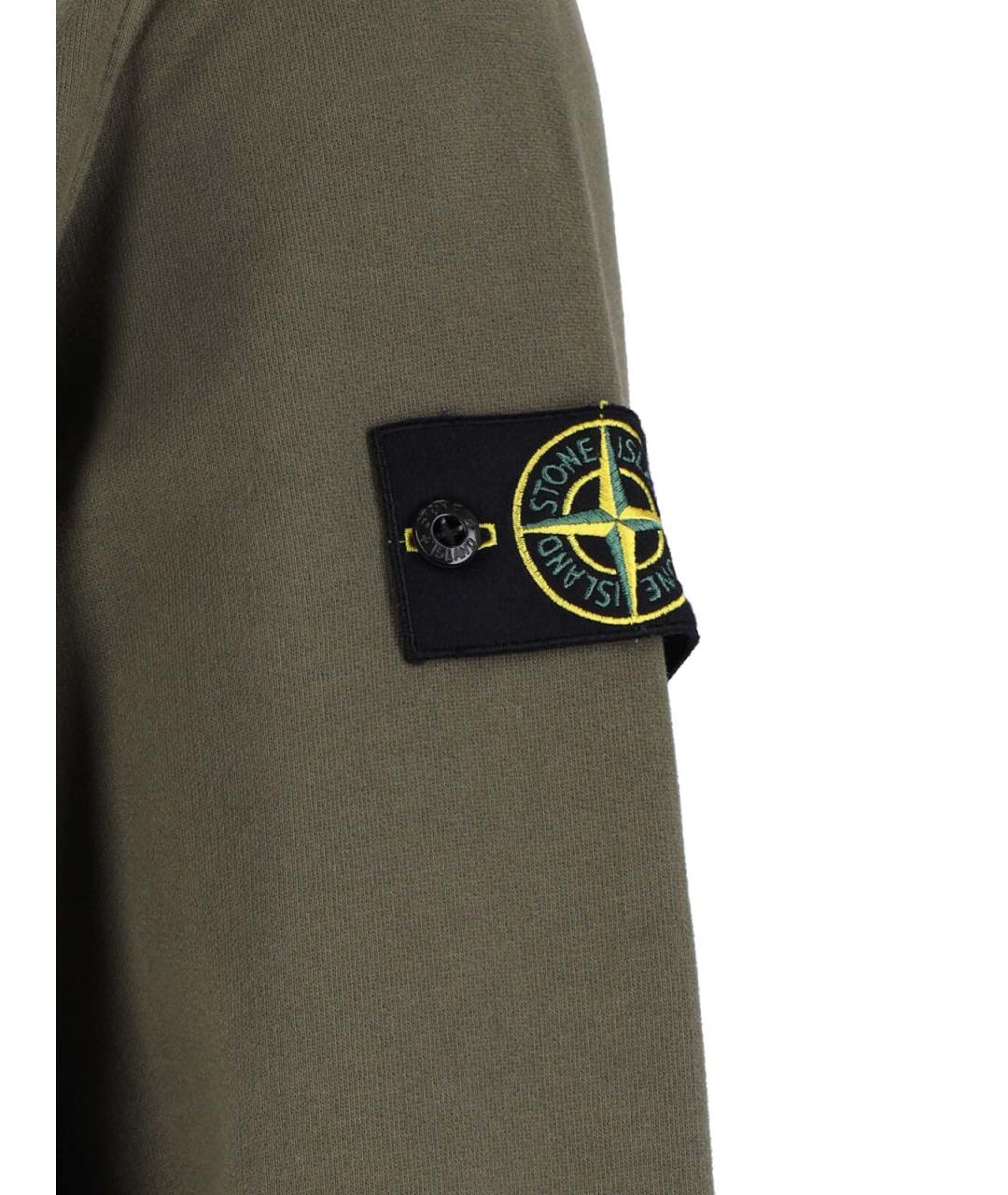 STONE ISLAND Зеленый хлопковый джемпер / свитер, фото 3