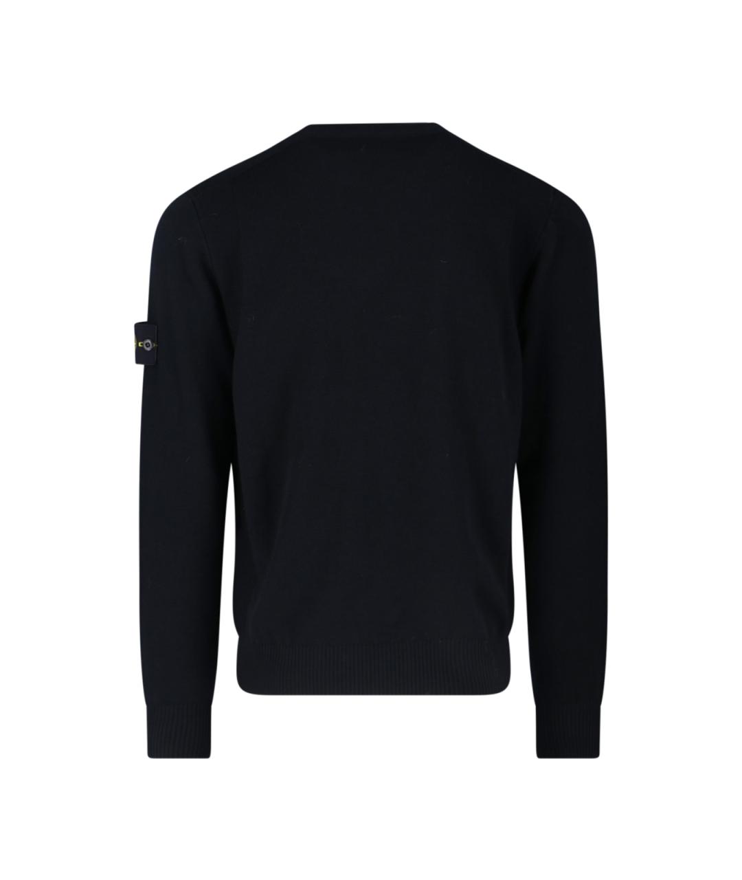STONE ISLAND Черный шерстяной джемпер / свитер, фото 2