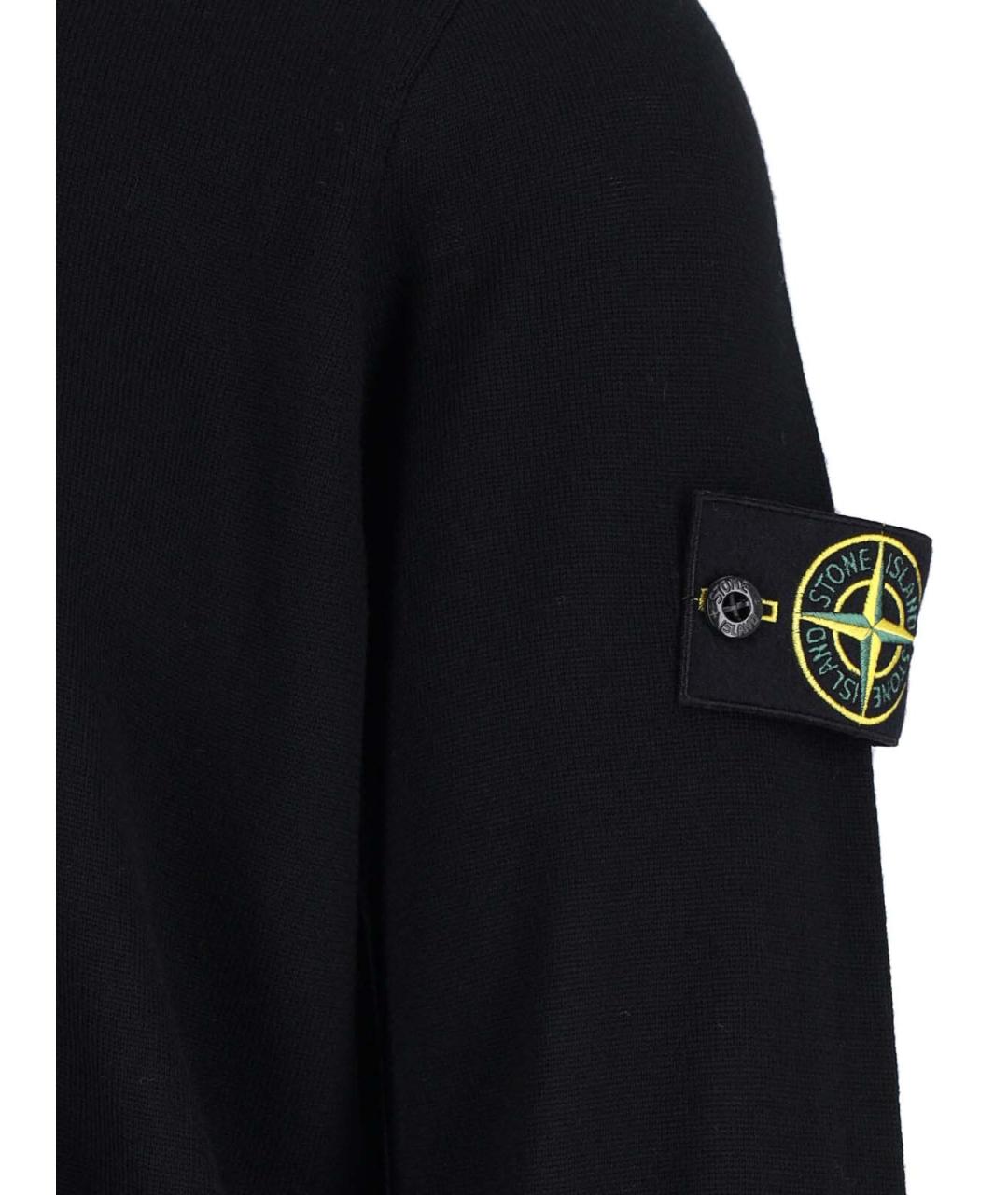 STONE ISLAND Черный шерстяной джемпер / свитер, фото 3