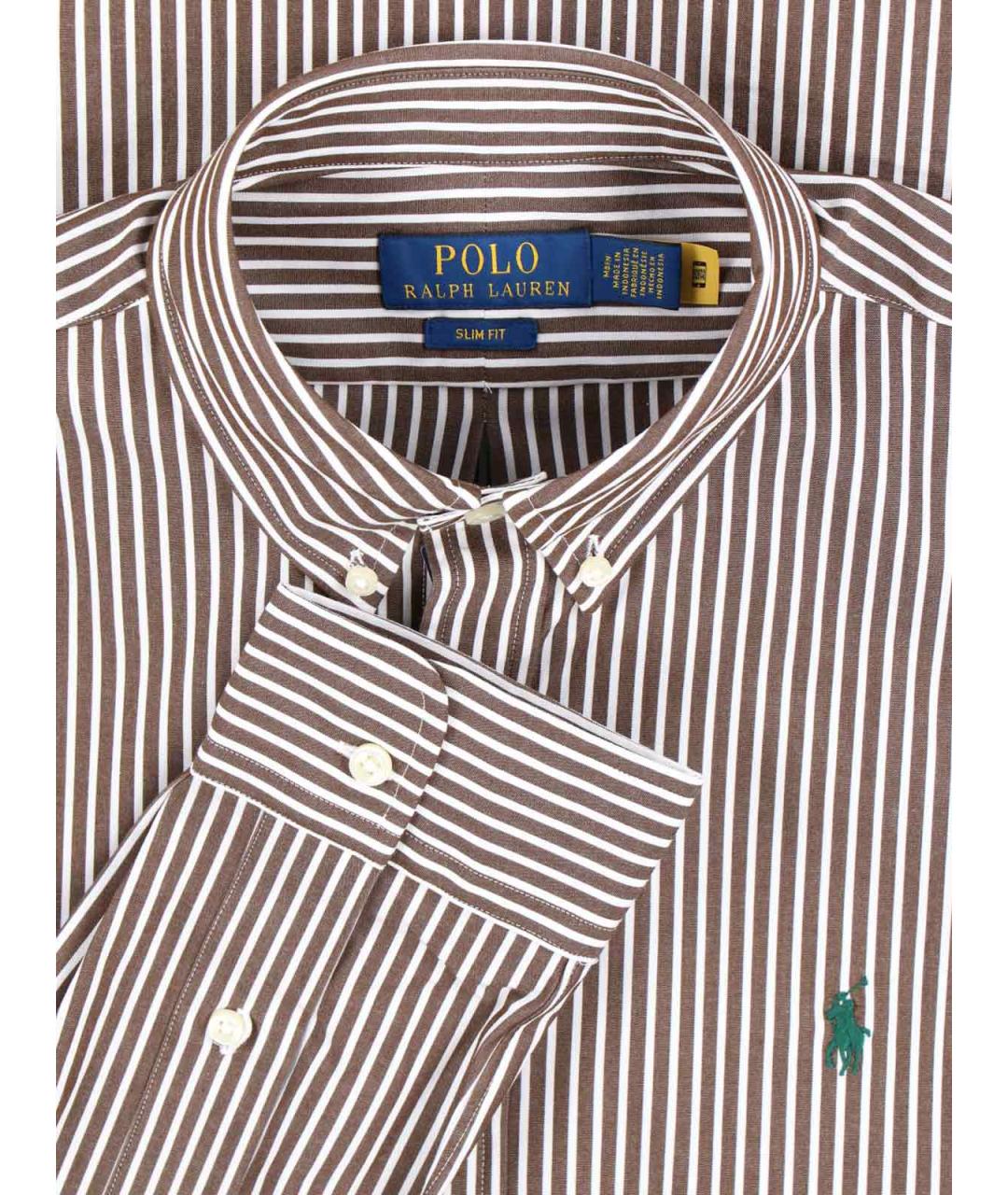 POLO RALPH LAUREN Коричневая хлопковая кэжуал рубашка, фото 3