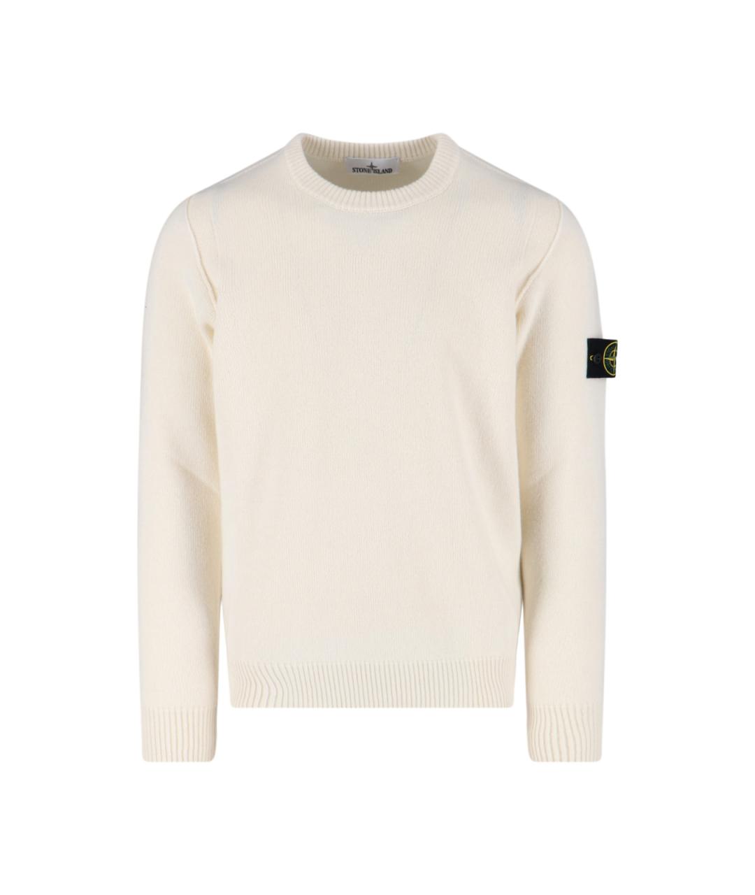 STONE ISLAND Бежевый шерстяной джемпер / свитер, фото 1
