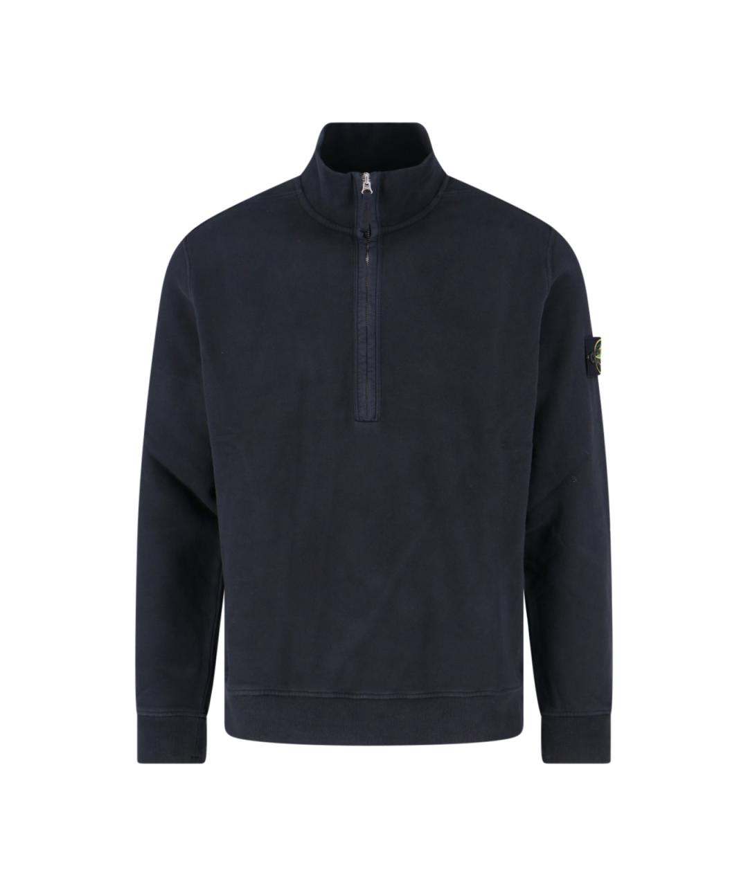 STONE ISLAND Темно-синий хлопковый джемпер / свитер, фото 1