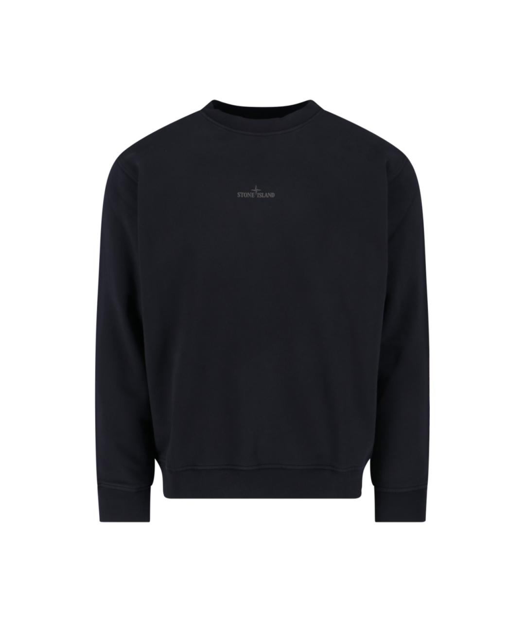 STONE ISLAND Черный хлопковый джемпер / свитер, фото 1