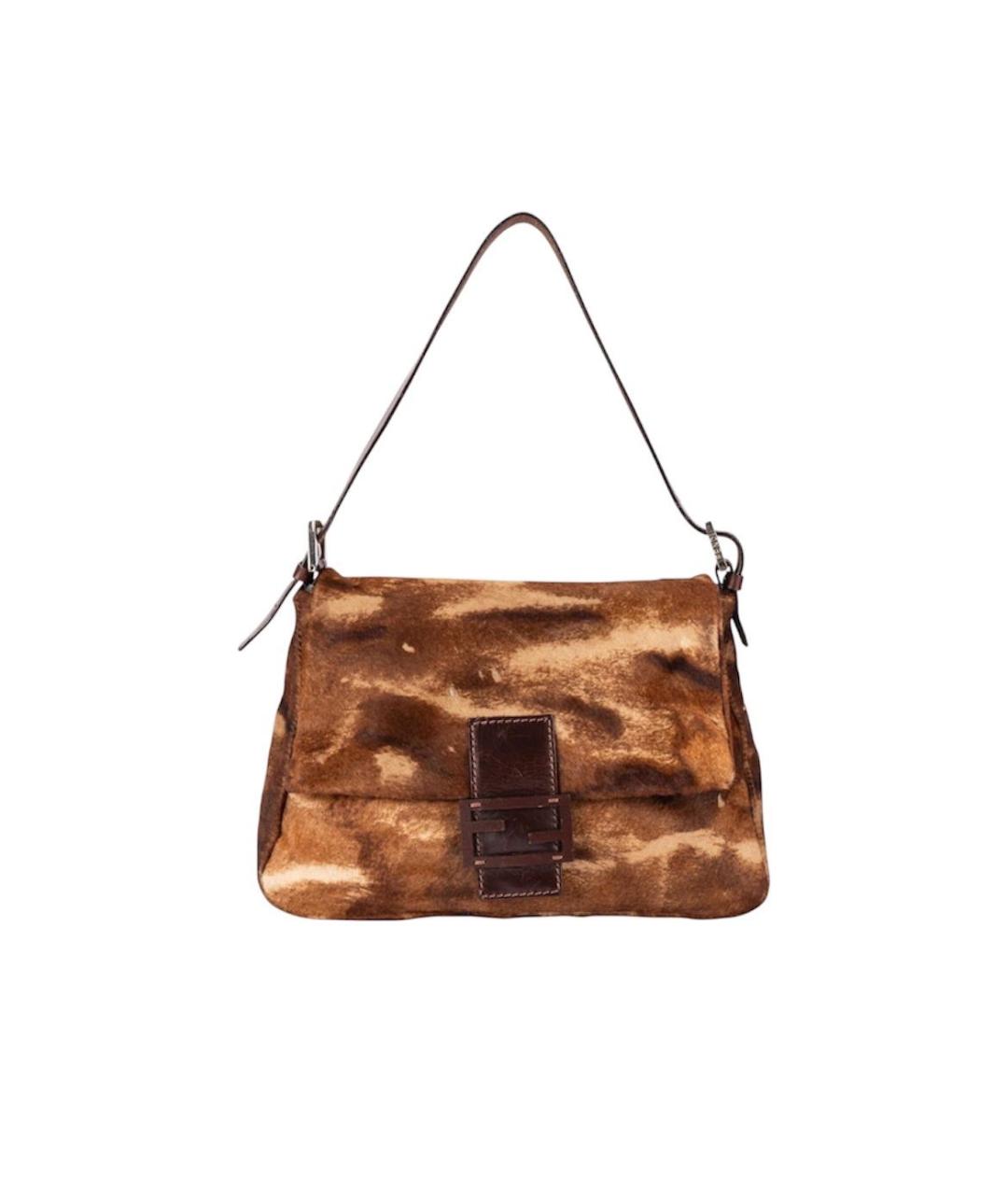 FENDI Коричневая кожаная сумка через плечо, фото 9