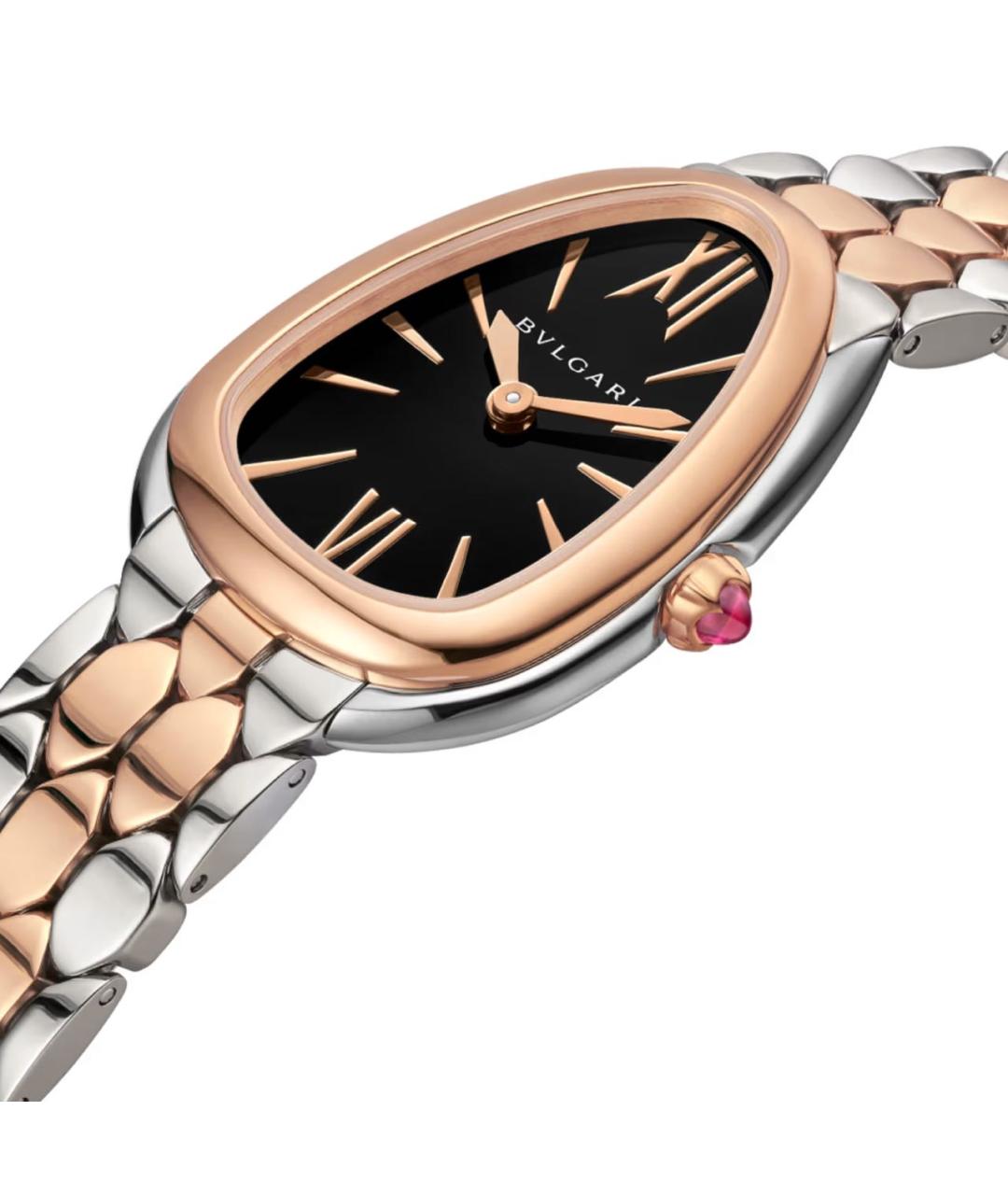 BVLGARI Черные часы из розового золота, фото 3