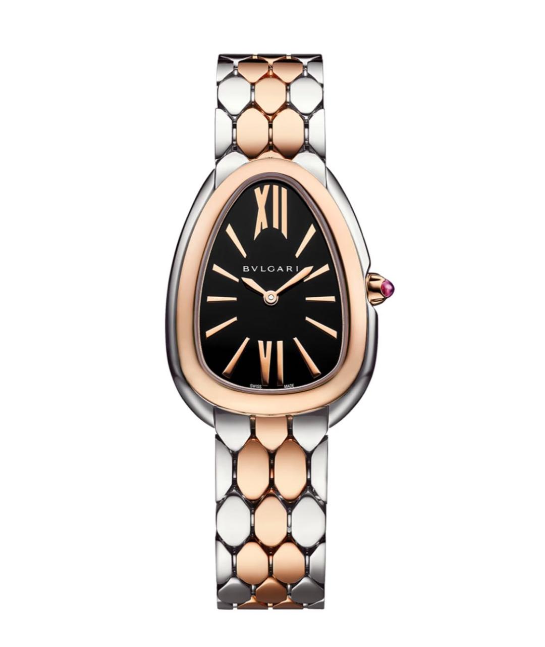 BVLGARI Черные часы из розового золота, фото 1