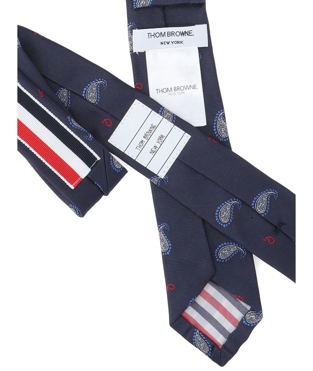 THOM BROWNE Синий шерстяной галстук, фото 2