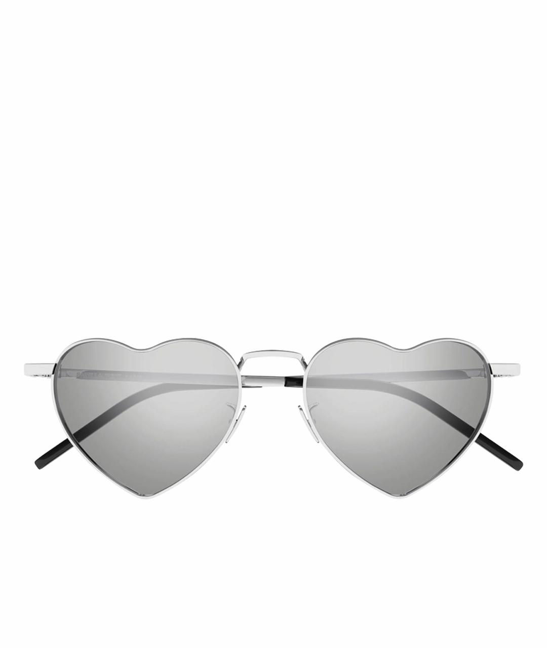 SAINT LAURENT Серебряные металлические солнцезащитные очки, фото 1