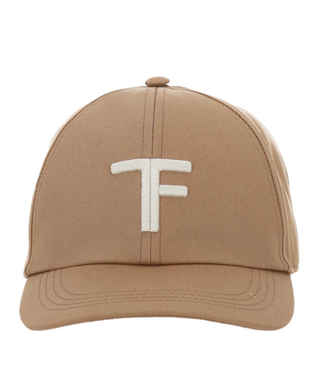 TOM FORD Бежевая кожаная кепка/бейсболка, фото 1