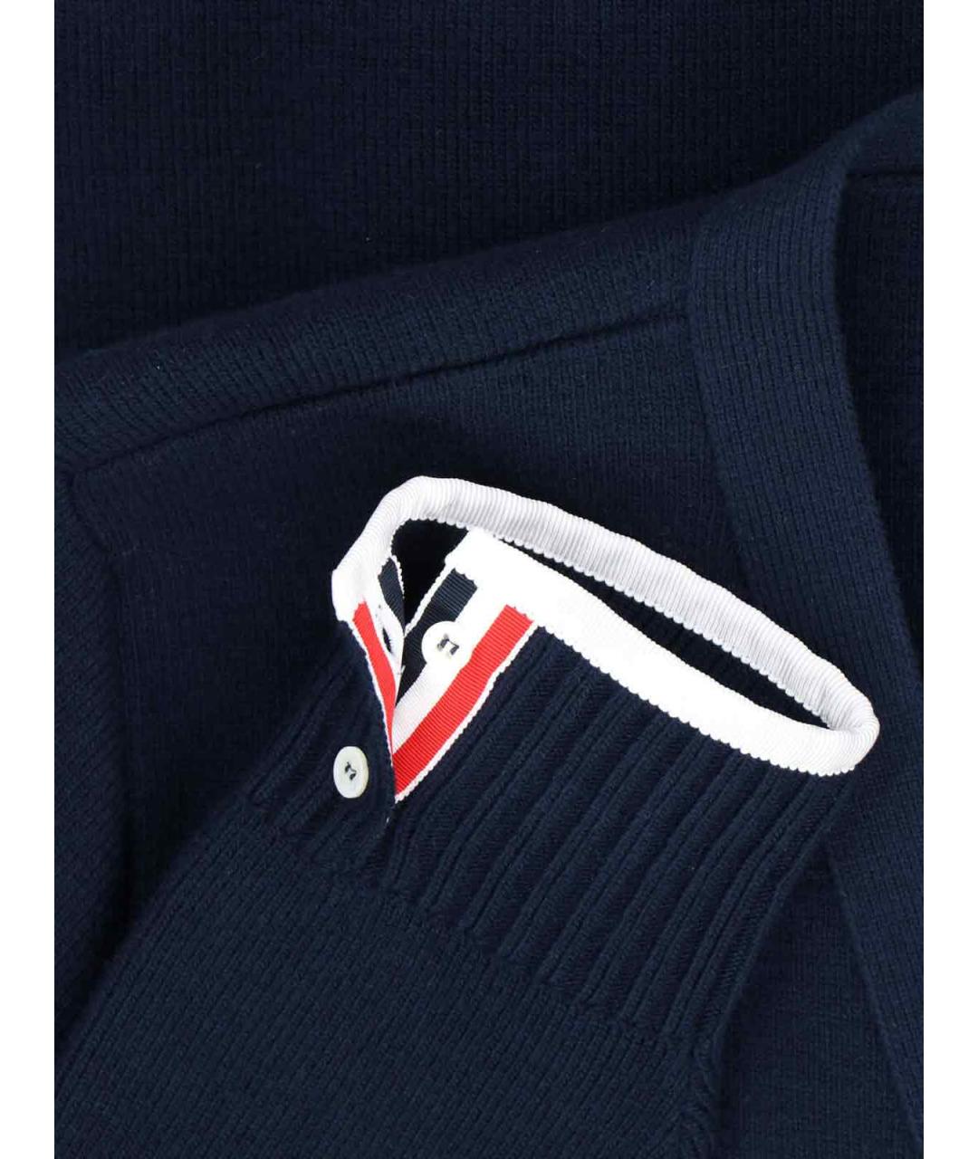 THOM BROWNE Синий шерстяной кардиган, фото 5