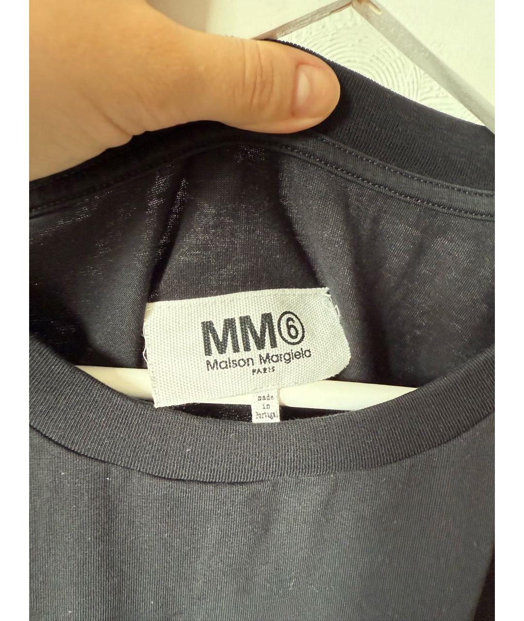 MAISON MARGIELA Черная хлопковая футболка, фото 2