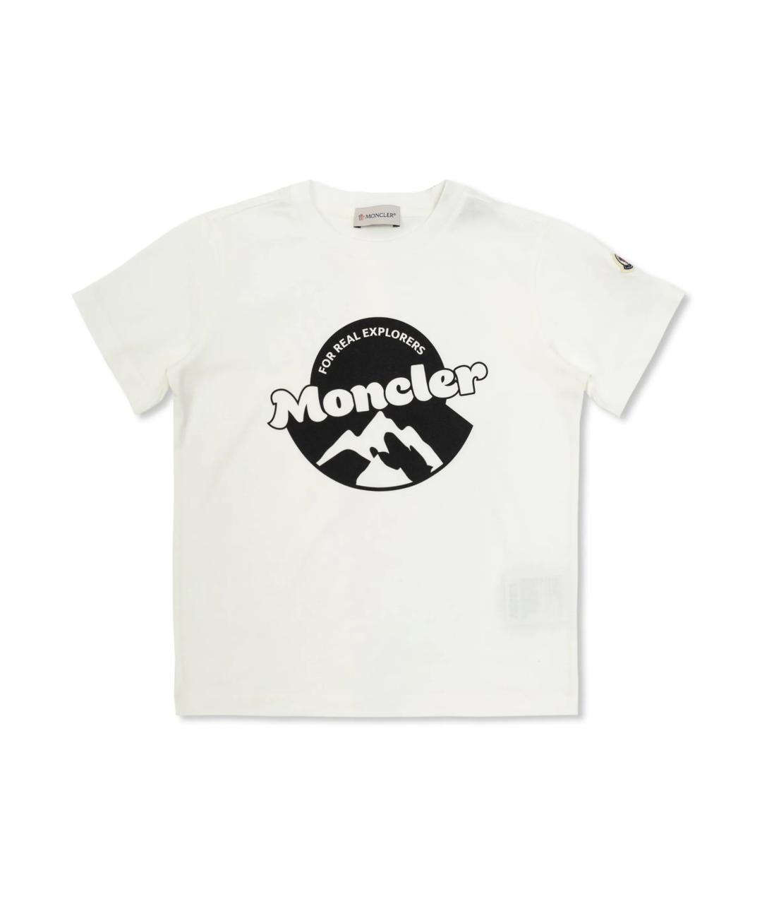 MONCLER KIDS Белый хлопковый детская футболка / топ, фото 1