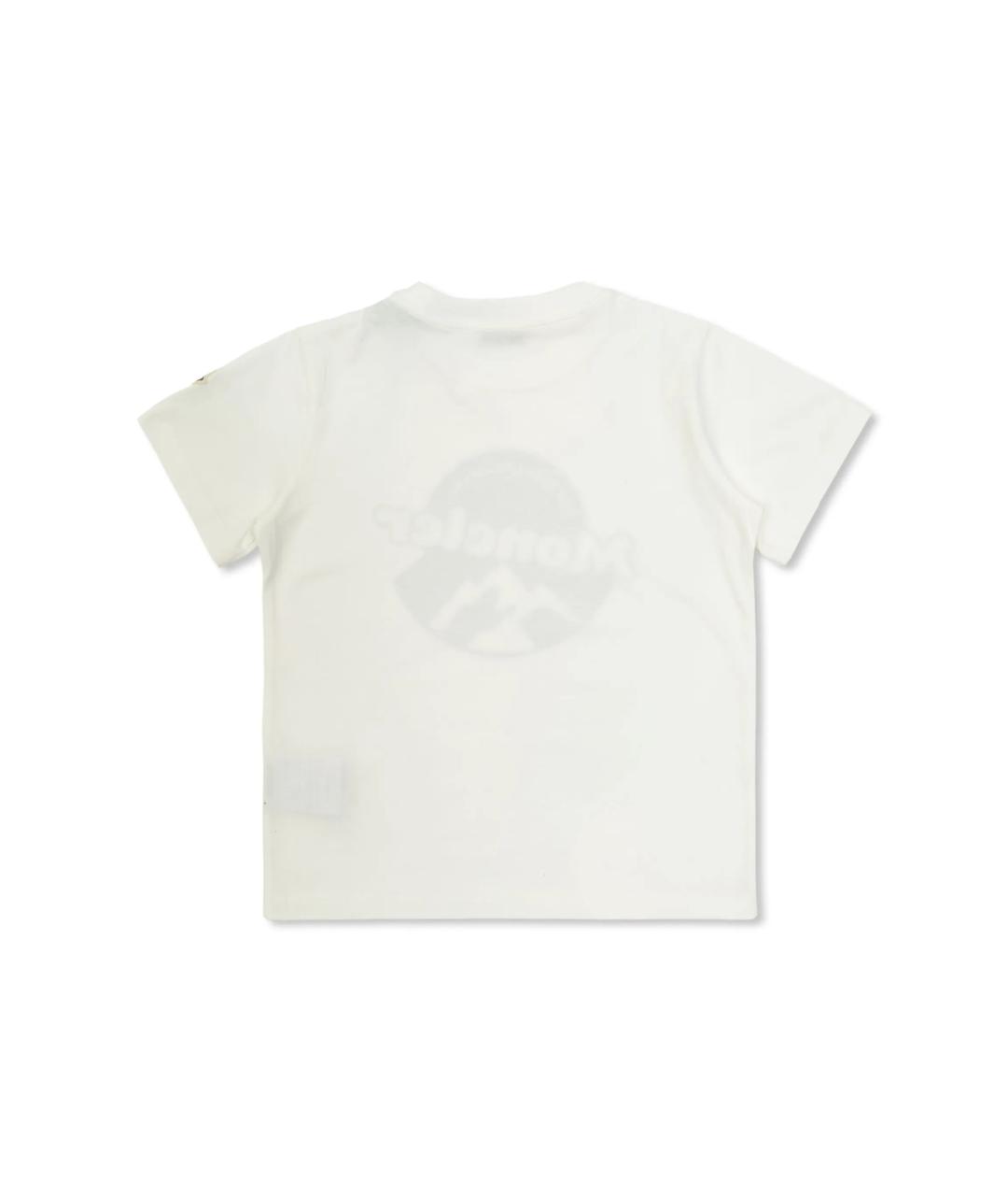 MONCLER KIDS Белый хлопковый детская футболка / топ, фото 2