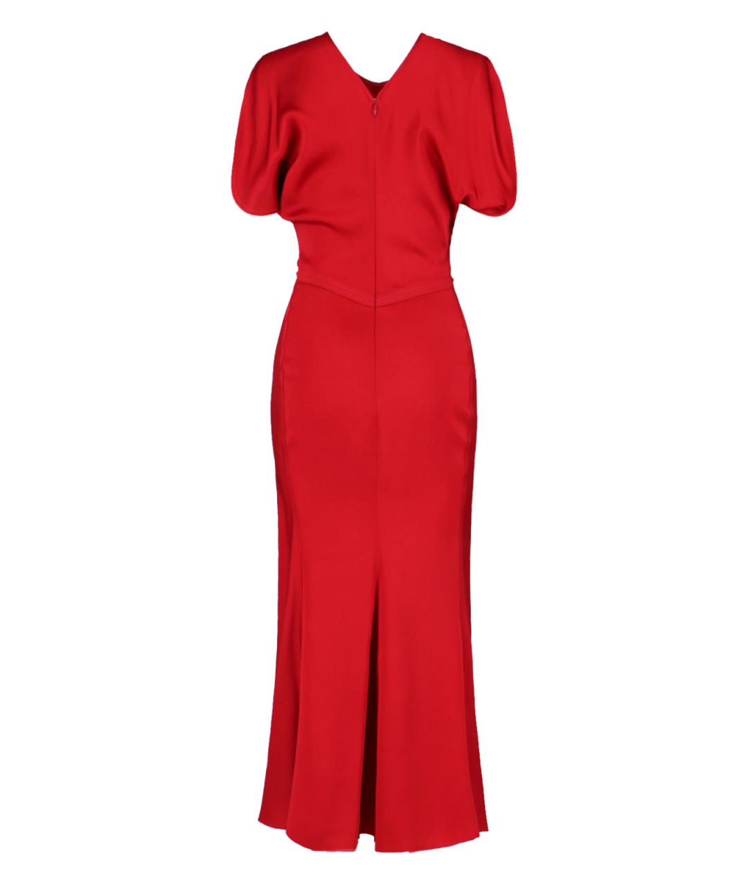VICTORIA BECKHAM Красное ацетатное коктейльное платье, фото 2