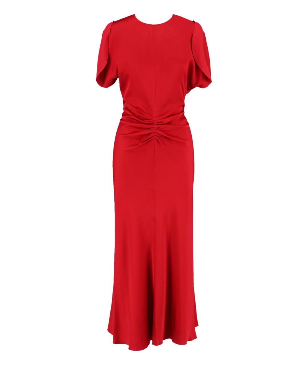 VICTORIA BECKHAM Красное ацетатное коктейльное платье, фото 1