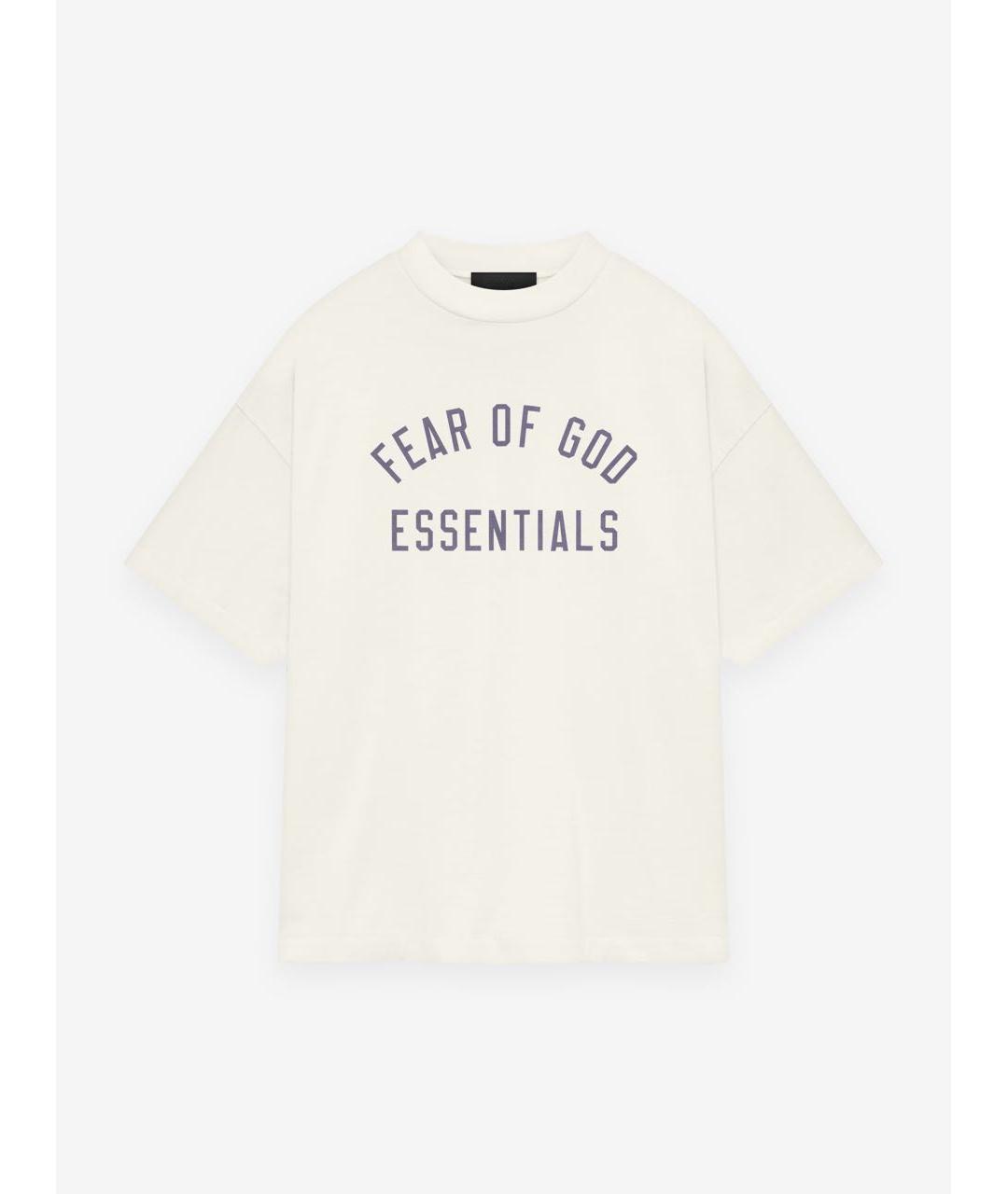 FEAR OF GOD ESSENTIALS Бежевая хлопковая футболка, фото 4