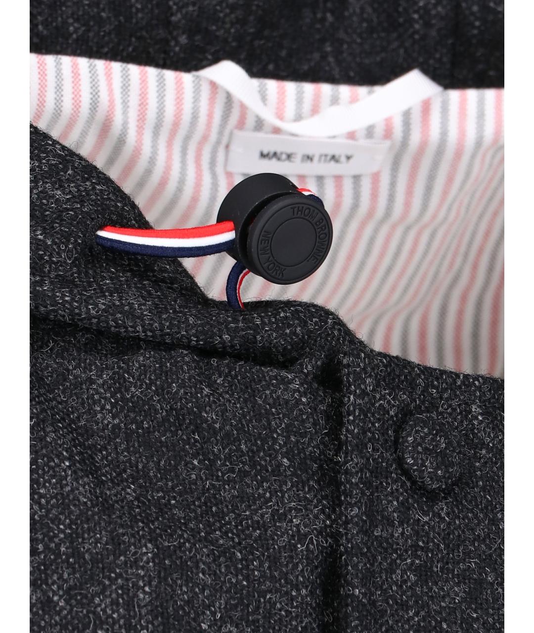 THOM BROWNE Серая шерстяная куртка, фото 4