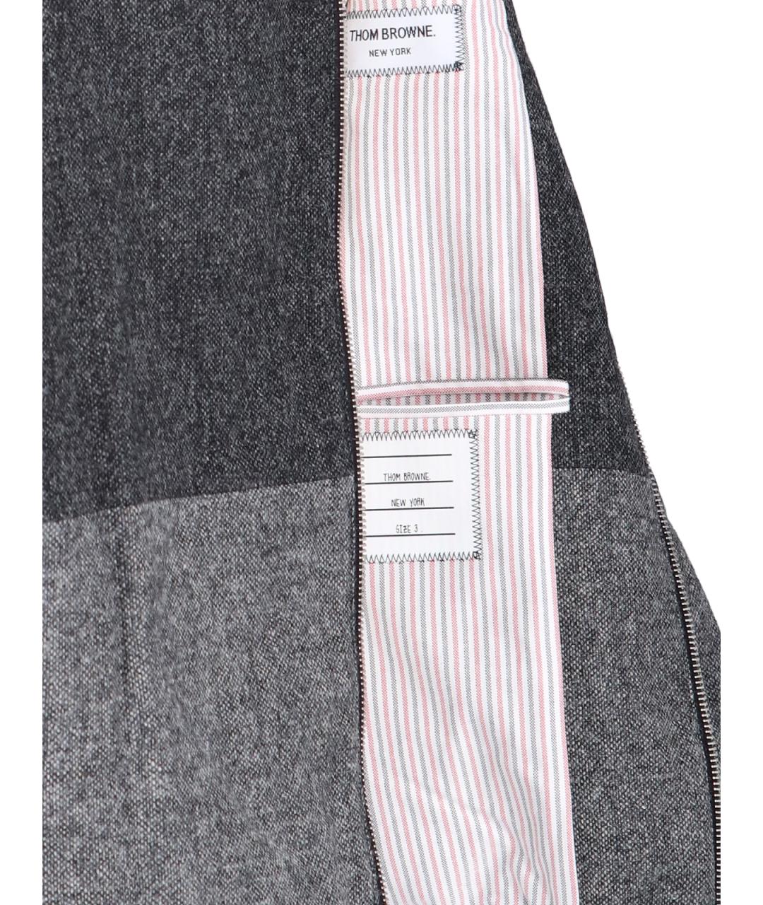 THOM BROWNE Серая шерстяная куртка, фото 5
