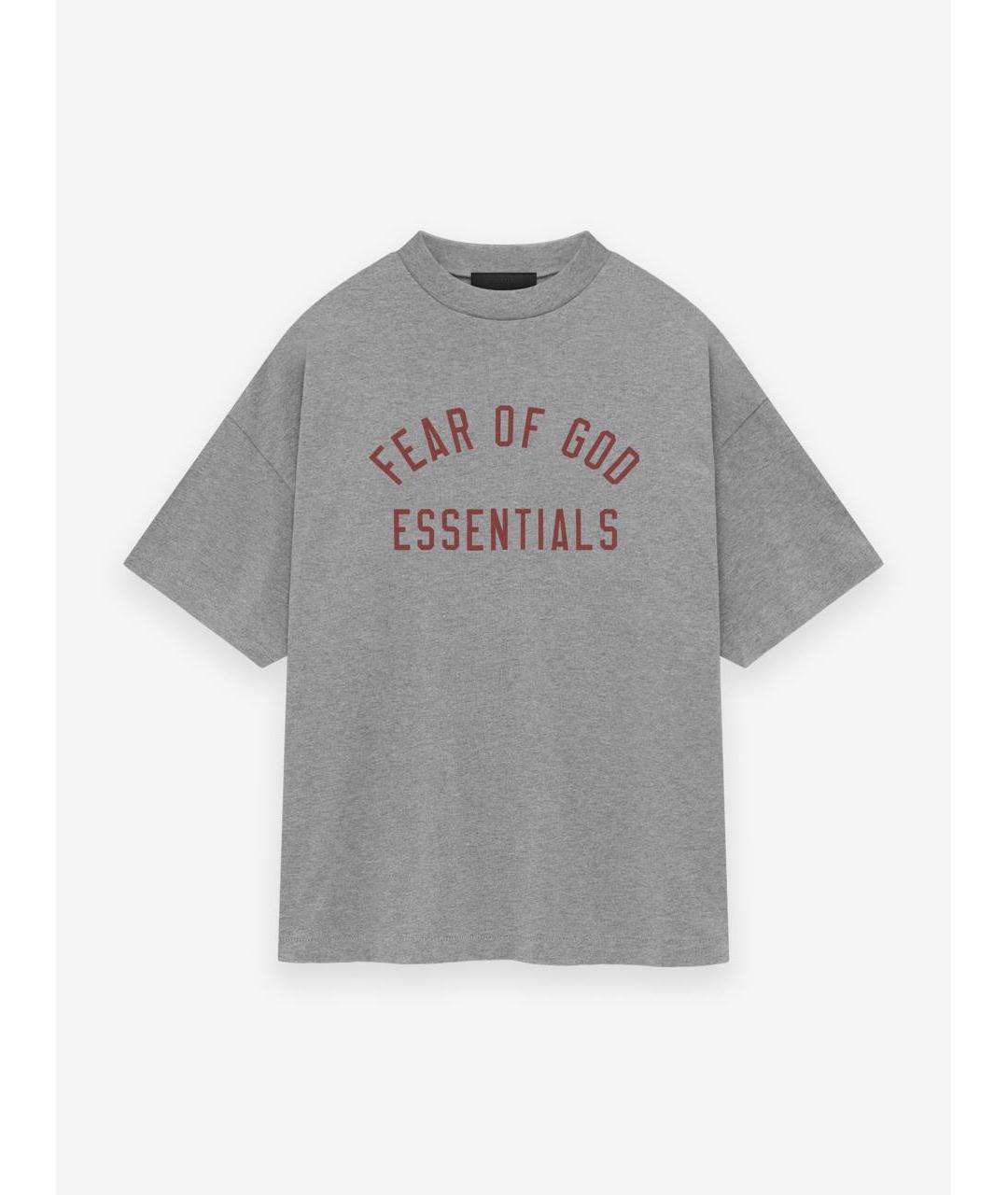 FEAR OF GOD ESSENTIALS Серая хлопковая футболка, фото 4