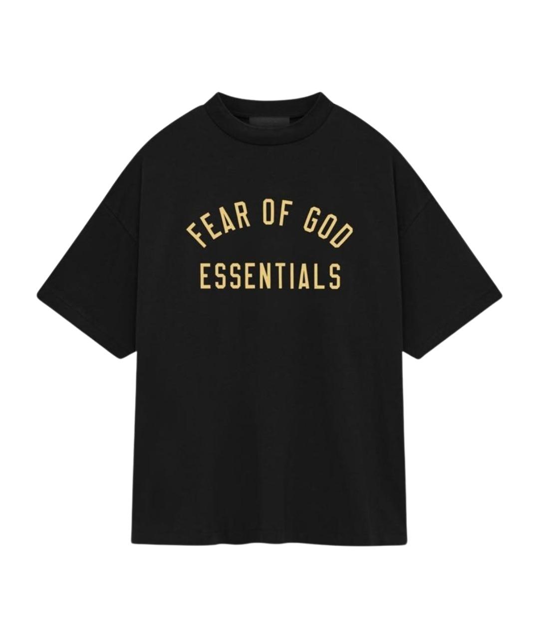 FEAR OF GOD ESSENTIALS Черная хлопковая футболка, фото 1