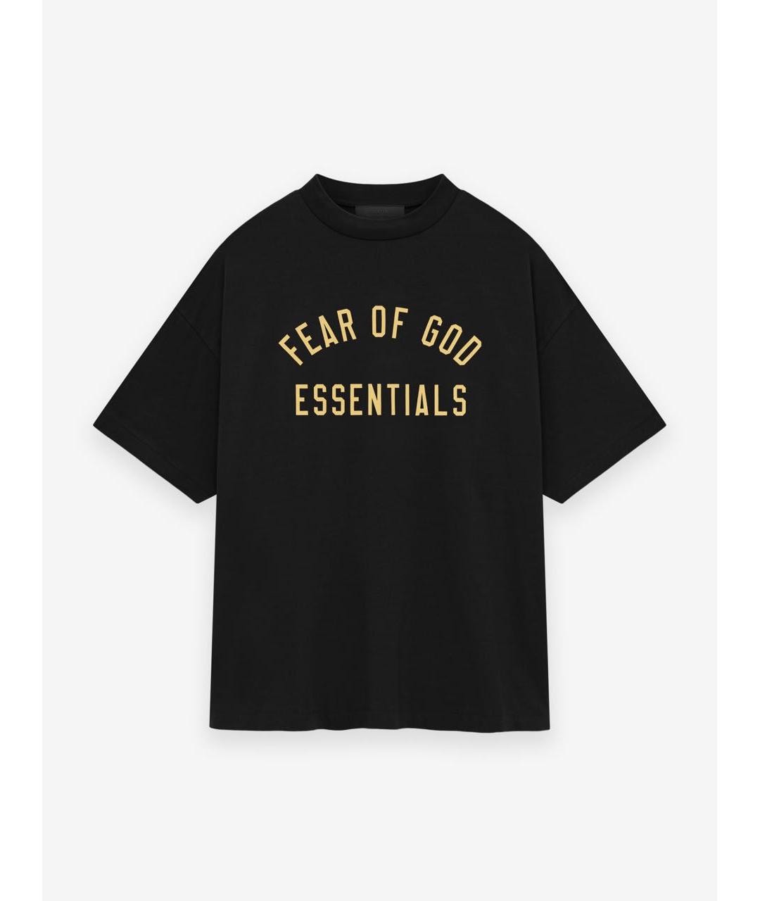 FEAR OF GOD ESSENTIALS Черная хлопковая футболка, фото 4