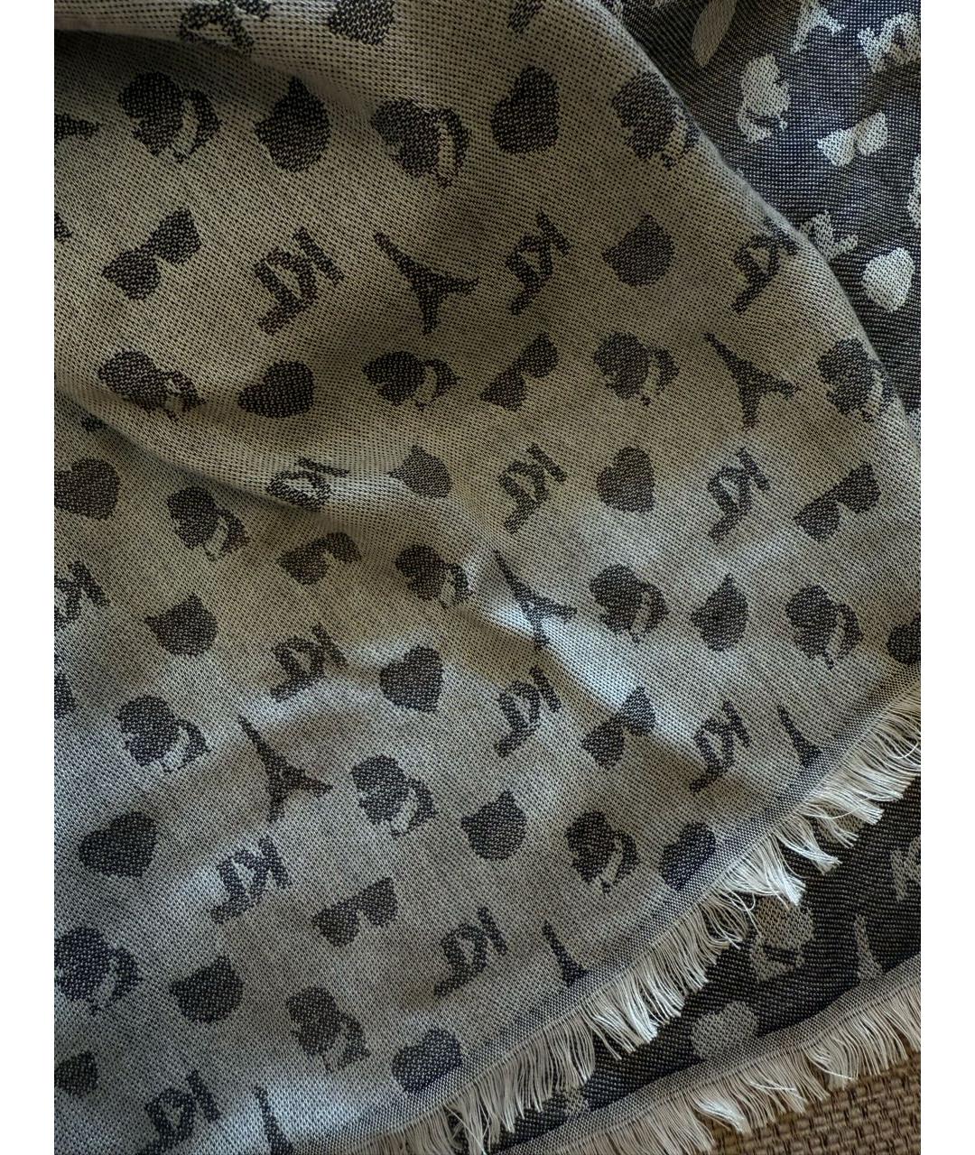KARL LAGERFELD Серый шарф, фото 5