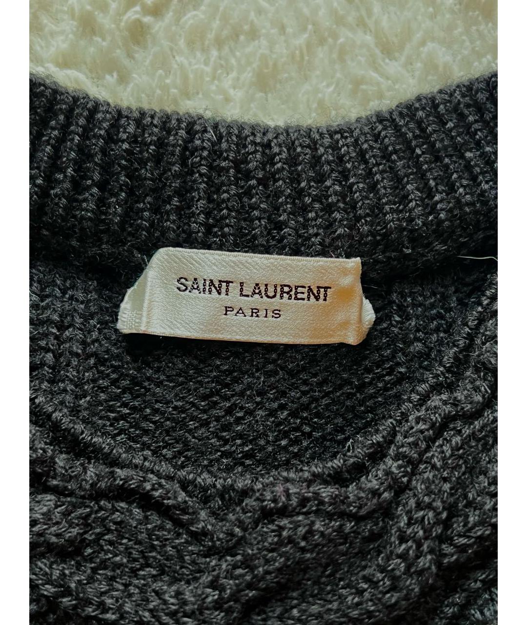 SAINT LAURENT Черный шерстяной джемпер / свитер, фото 4