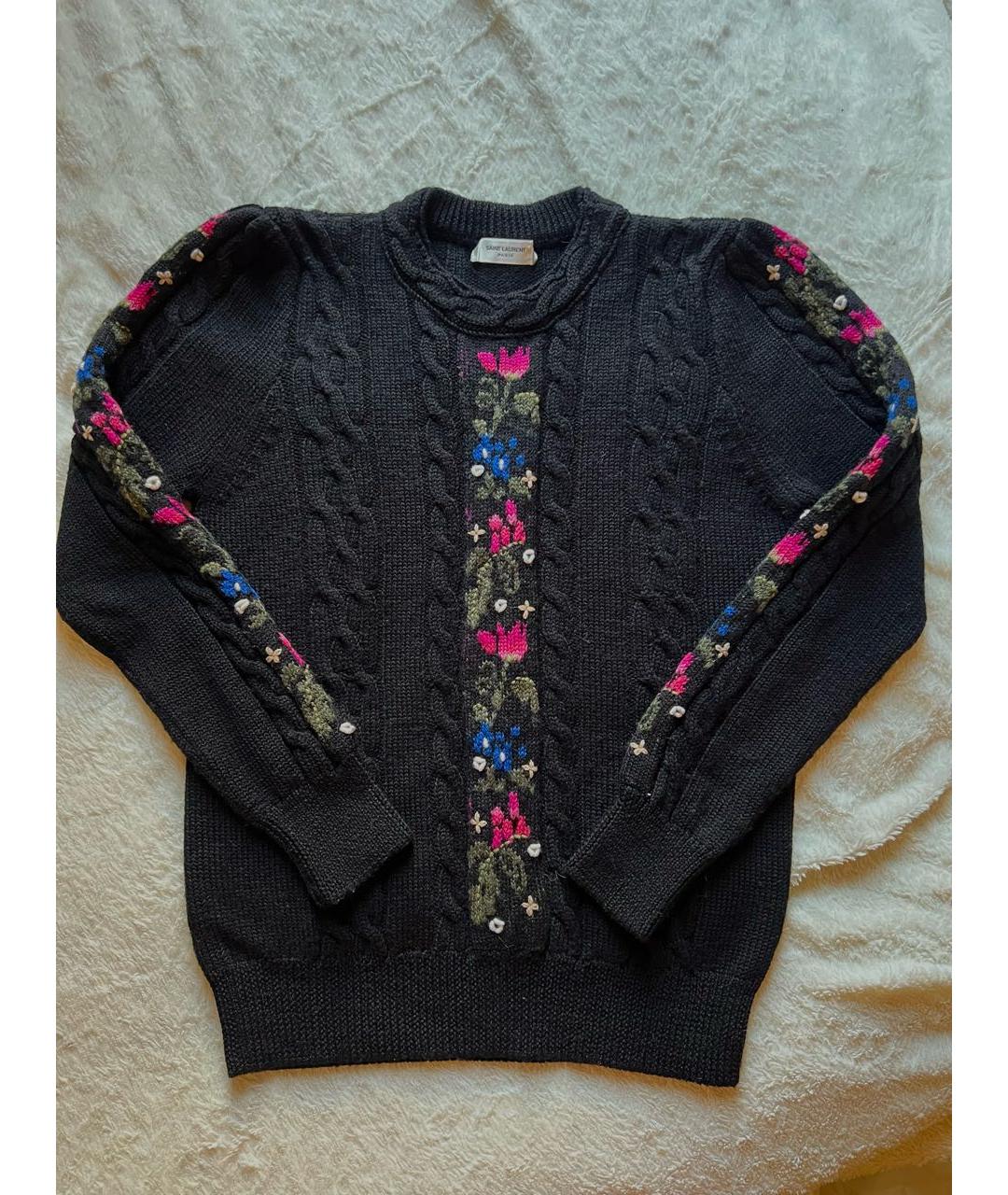 SAINT LAURENT Черный шерстяной джемпер / свитер, фото 2