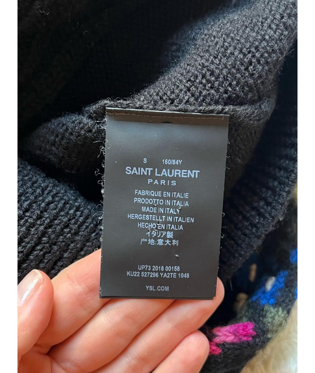 SAINT LAURENT Черный шерстяной джемпер / свитер, фото 5